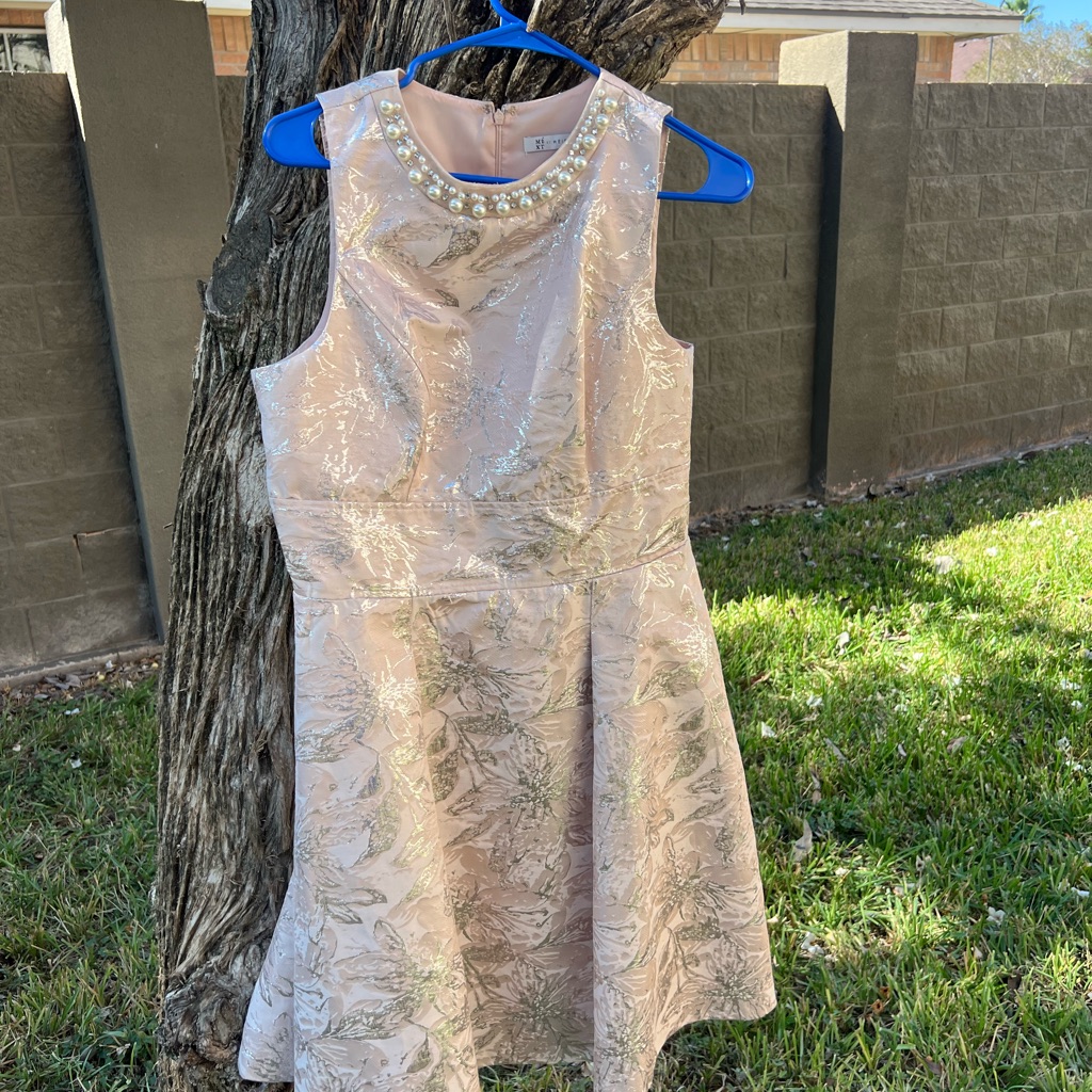 Elegant Cream Sleeveless Kids Dress